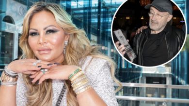 Photo of Orianne Cevey auctioning Phil Collins’ gold records amid split.