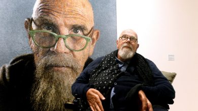 Photo of Chuck Close, artist known for photorealist portraits, dead at 81.