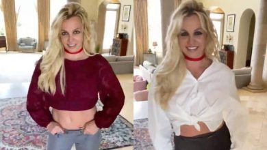 Photo of Britney Spears Shows Off ‘Small’ Baby Bump After Announcing Pregnancy: ‘At Least My Pants Fit’