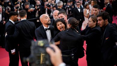 Photo of Topless, screaming woman crashes Cannes red carpet to protest war crimes