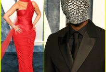 Photo of Cardi B Wears Red Veil as Offset Sports Diamond-Covered Face Mask to Vanity Fair Oscar Party 2023